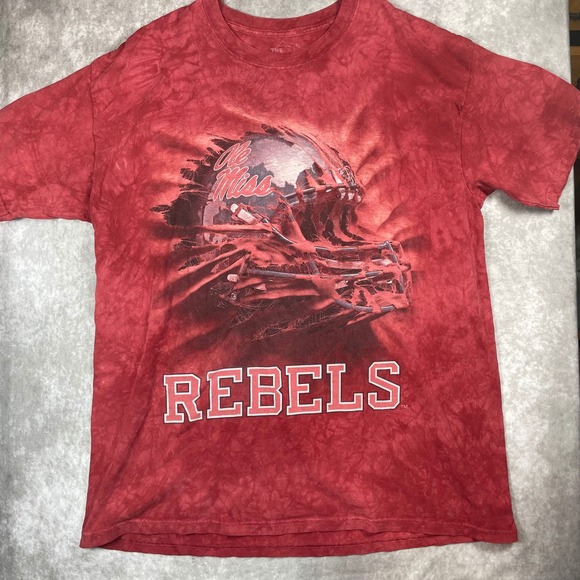 The Mountain Other - The Mountain Ole Miss Rebels Football Tie Dye Graphic T-Shirt Red Mens XL